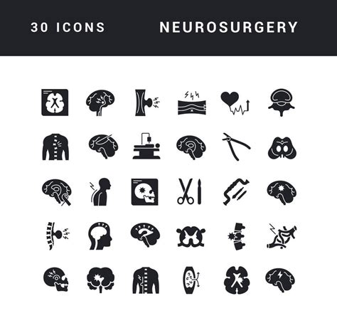 Set Of Simple Icons Of Neurosurgery Vector Art At Vecteezy