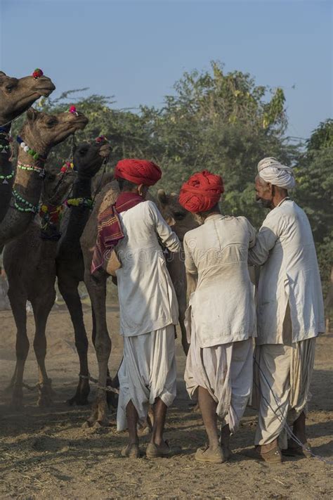 Indian Man In The Desert Thar During Pushkar Camel Mela Near Holy City