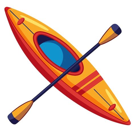 Kayak Or Canoe Clipart Cartoon Style Vector Illustration Premium AI