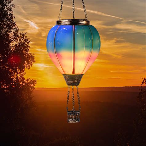 Amazon Kadrama Hot Air Balloon Solar Lantern Solar Hot Air Balloon Lantern Flickering Flame