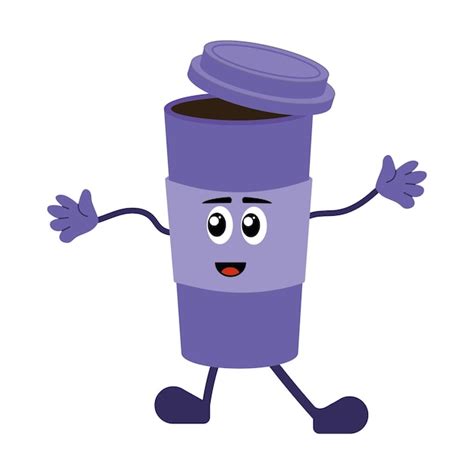 Premium Vector Cup Of Coffee Character Is Cheerful And Friendly