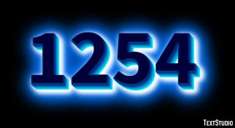 1254 Text Effect and Logo Design Number