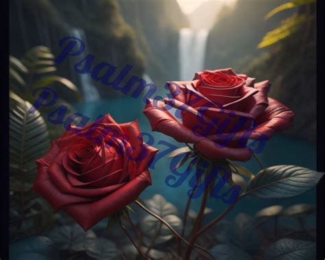 3D Red Roses Waterfall in Back Graphic Jpeg PDF PNG - Etsy