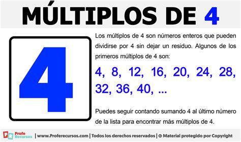 Numero Multiplo De 4 - Múltiplos de 4