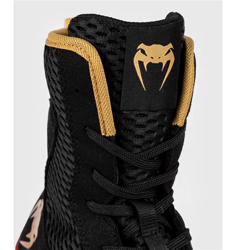 Venum Contender Hi Top Boxing Shoes Black Gold Red