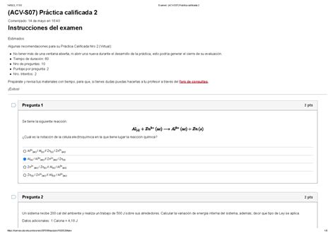 Examen ACV S07 Práctica calificada 2 ACV S07 Práctica calificada