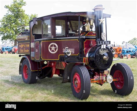 Foden C Type Estate Steam Tractor Old Classic Transport Vehicle Red