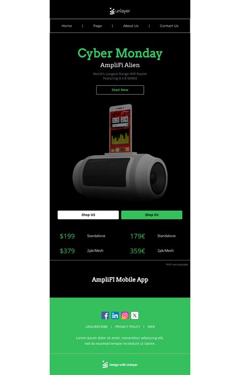 Cyber Monday Deal Email Template Unlayer