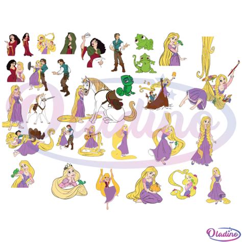 Tangled Rapunzel Bundle Svg Digital File Flynn Rider Svg Oladino