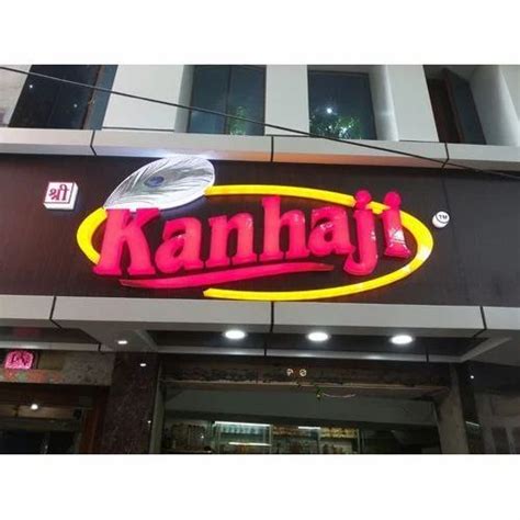 Rectangle Acrylic Shop LED Sign Board Advertising At Rs 110 Inch In