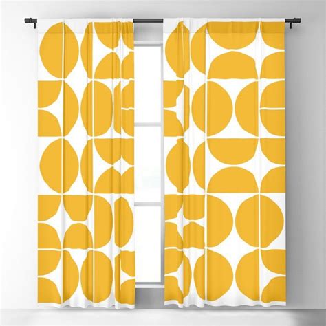 Mid Century Modern Geometric 04 Yellow Blackout Curtain By