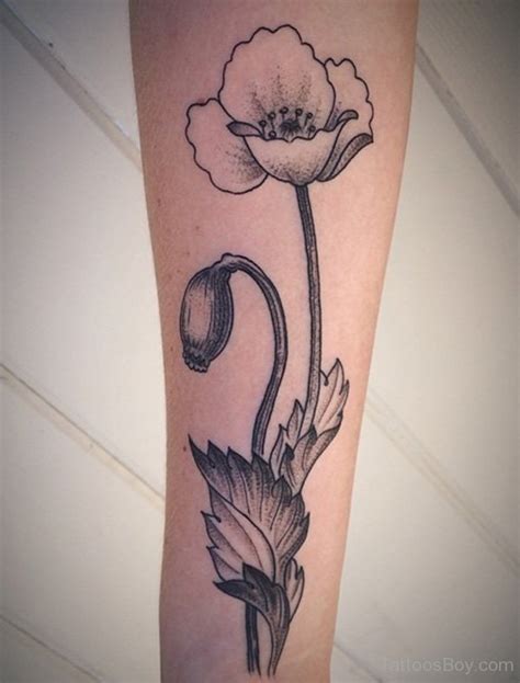 Black Poppy Flower Tattoo Tattoos Designs