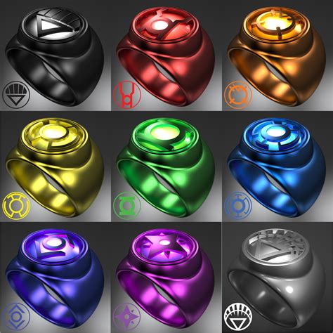 Blackest Night D Renderings Of Lantern Corp Power Rings