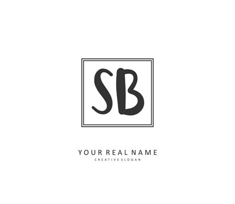 S B Sb Initial Letter Handwriting And Signature Logo A Concept