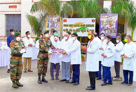 Sapta Shakti Command Salutes Corona Warriors Showers Flower Petals