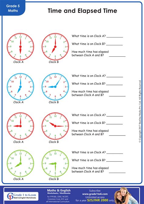 Elapsed Time Worksheets Grade 5 Pyp Maths Worksheets Library