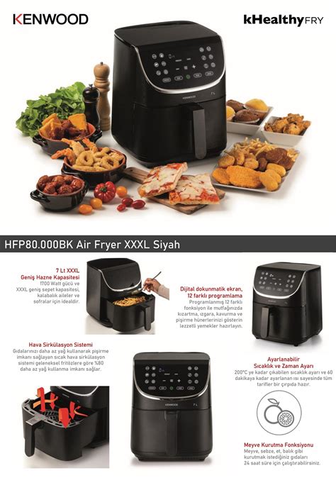 Kenwood Airfryer XXXL 7 Lt Siyah HFP80 000BK Kenwood Türkiye