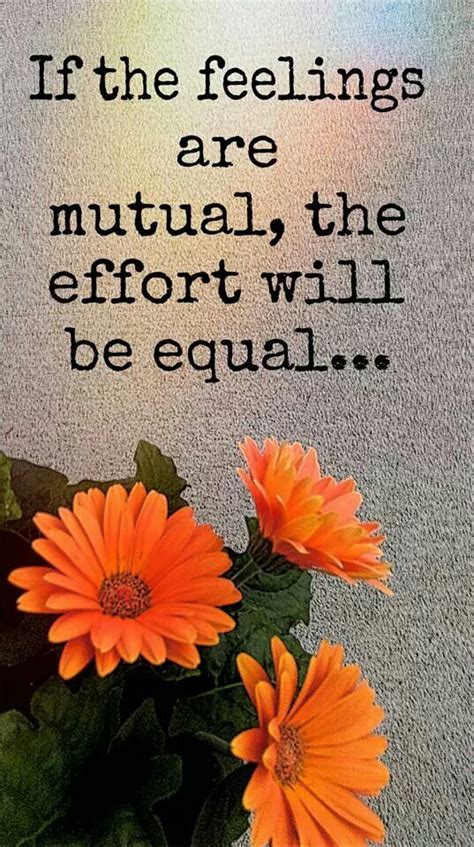 If The Feelings Are Mutual The Effort Will Be Equal