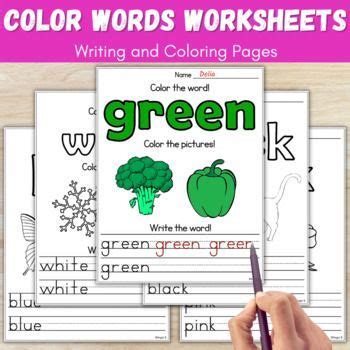 Color Words Worksheets | Learning Color Words | Write and Color Pages ...