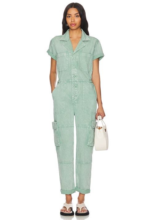 Pistola Grover Cargo Jumpsuit In Aloe Snow Revolve