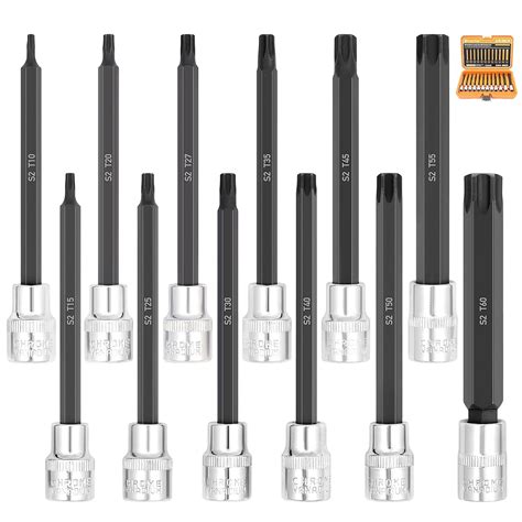 Amartisan 12 Piece 3 8 Extra Long Torx Bit Socket Set Long Torx