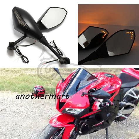 Integrated Turn Signals Mirrors Led Motorcycle Rearview Side Mirror For