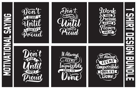 Lettering T Shirt Design Bundle Motivational Saying T Shirt Design Set