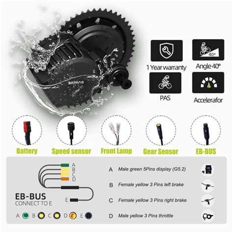 Bafang Mid Drive Motor Kits 1000w 750w 500w 250w Electric Bicycle