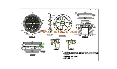 可调式球墨铸铁井盖CAD图 大样 图块 详图 给排水图纸 图纸 筑图网