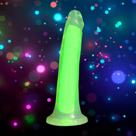 Inch Glow In The Dark Silicone Dildo Green Sex Toy Distributing