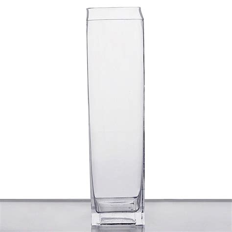 Balsacircle Clear 16 Tall Glass Square Centerpiece Vase Centerpieces Wedding Decorations