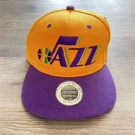 Men S Yellow And Purple Hat Depop