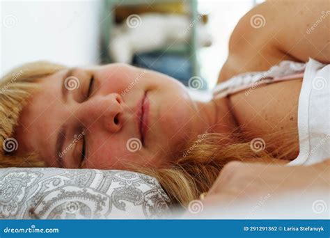 Attractive Blonde Woman Waking Up In Bed Stock Photo Image Of Morning Caucasian