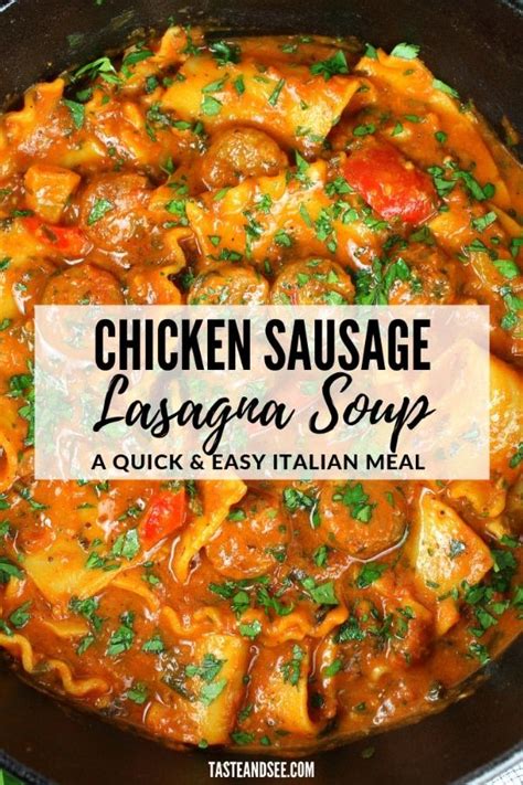 Chicken Sausage Lasagna Soup Lasagna Soup Sausage Lasagna Soup Chicken Sausage