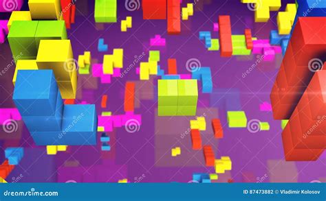 Old Video Game Square Tetris Stock Illustration Illustration Of