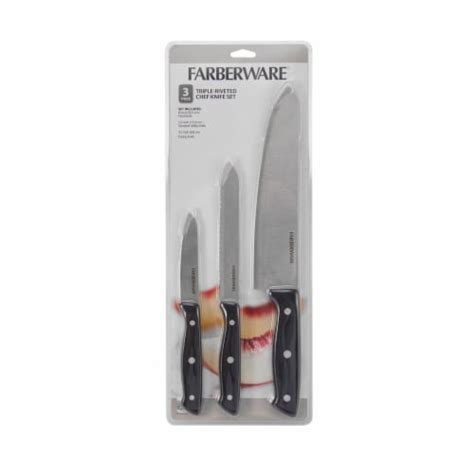 Farberware Triple Riveted Chef Knife Set 3 Pc Kroger