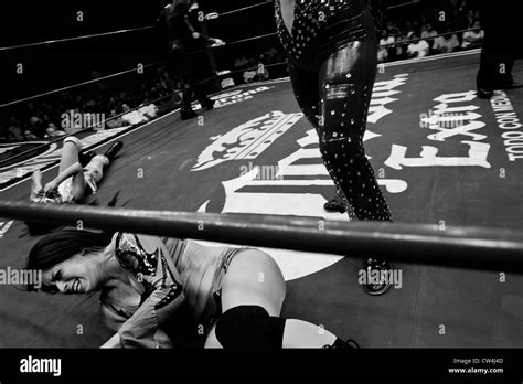 A Female Lucha Libre Wrestler Dark Angel Falls Out Of The Ring During A