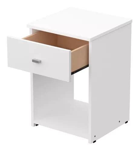 Mesa De Luz Caj N Mesita Dormitorio Melamina Dakar Zero Color Blanco