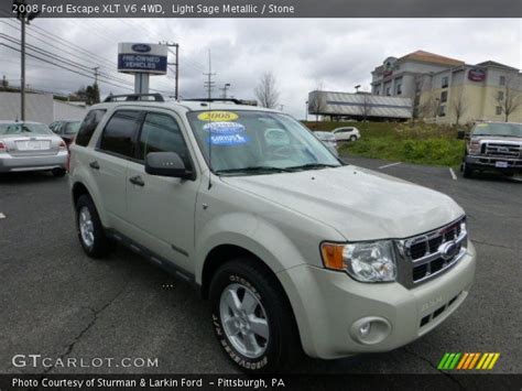 Light Sage Metallic 2008 Ford Escape Xlt V6 4wd Stone Interior Vehicle