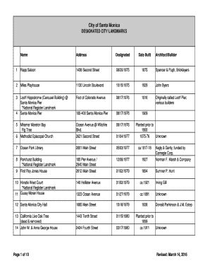 Fillable Online Designated City Landmarks Fax Email Print Pdffiller