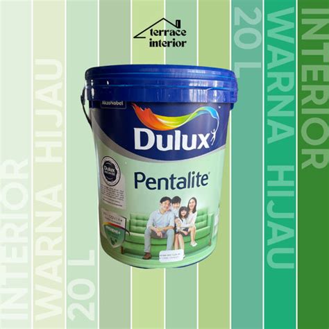 Jual Cat Tembok Dulux Pentalite Interior 20L Warna Hijau Doff Matt