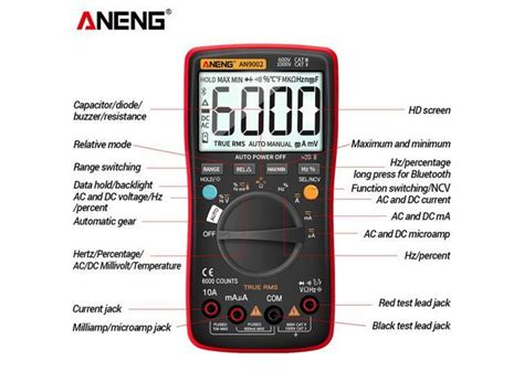 Aneng An Bluetooth Digital Multimeter Counts Professional