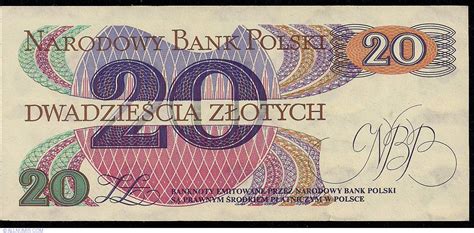 20 Zlotych 1982 1 VI 1 1977 1990 Issue Poland Banknote 1116