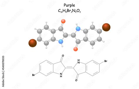 Stylized Molecule Model Structural Formula Of Purple Stock Vector