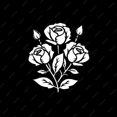 Premium Vector Roses Black And White Isolated Icon Vector Illustration