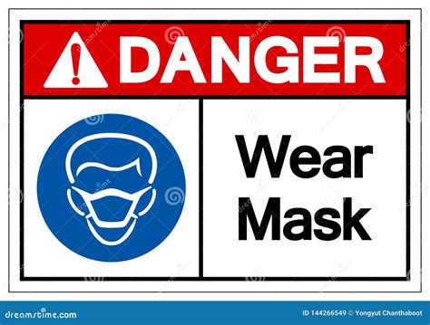 Danger Wear Mask Symbol Sign Vector Illustration Isolate On White