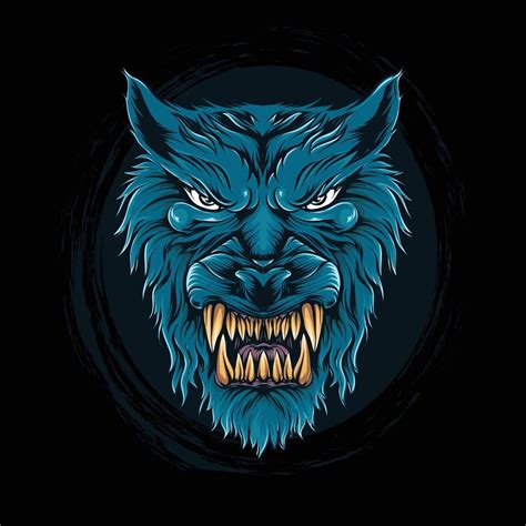 cool blue wolf head illustration for t-shirt design and print 4806919 ...