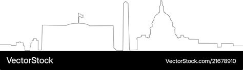 Continuous line skyline of washington dc Vector Image