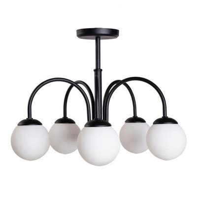 Luz Desing Ara A Plafon Lyon Elyn Negro Luces Globo Opal Apto Led G