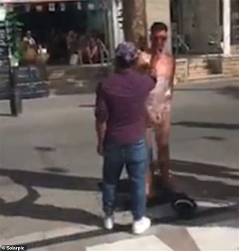 Tourists Pose For Pics With Naked Brit Bound To Tree With Clingfilm After Stag Do In Benidorm